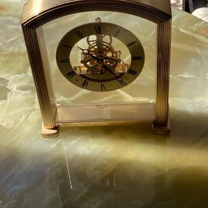 Seiko  Design Skeletal Mantel Desk Clock Postmodern  Runs on one AA battery.